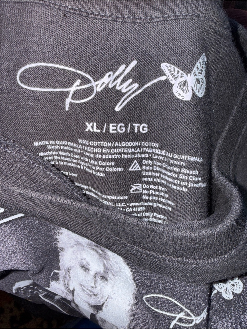 Dolly Parton Tribute Rainbow Flowers Graphic Tee Black XL Country Music 🌈 - Picture 2 of 2
